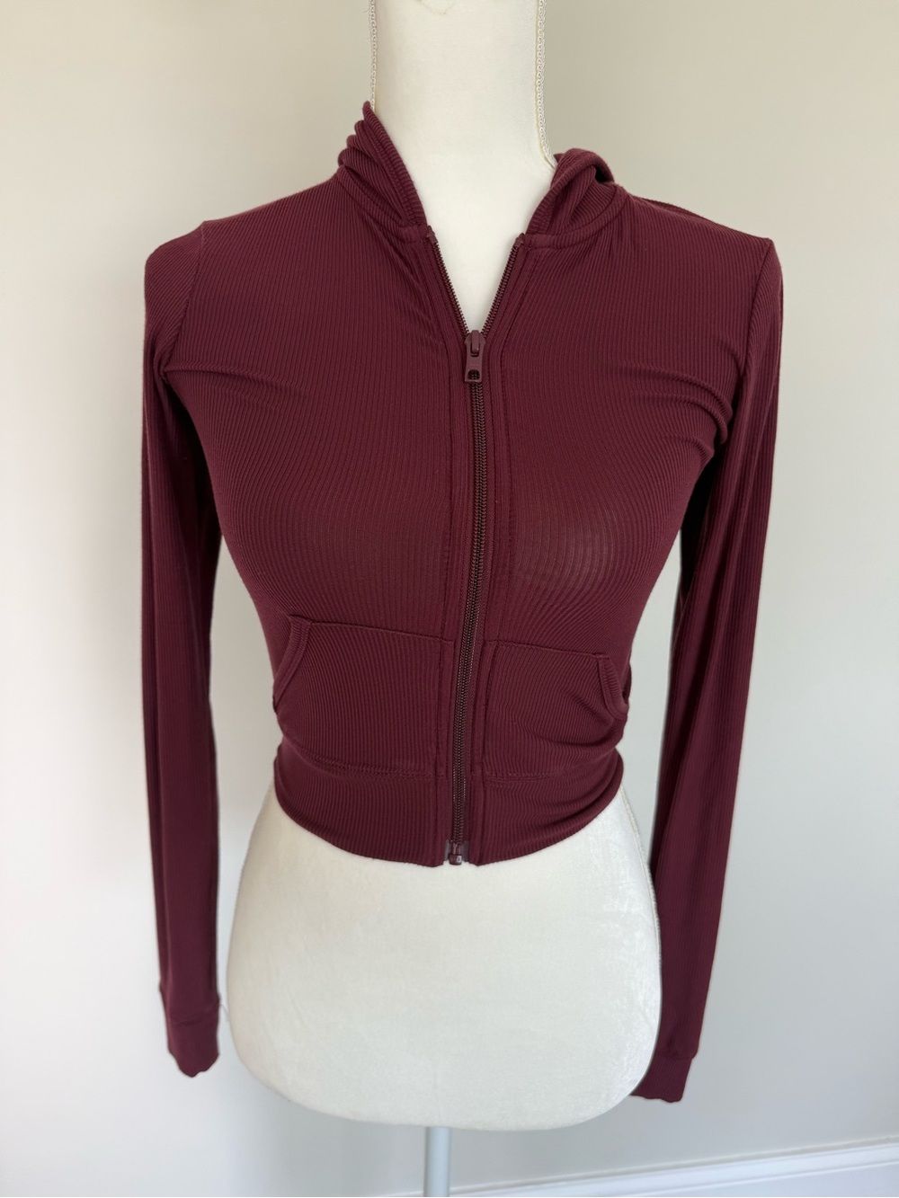 SKIMS Soft Lounge Zip Up Hoodie Bordeaux XS
